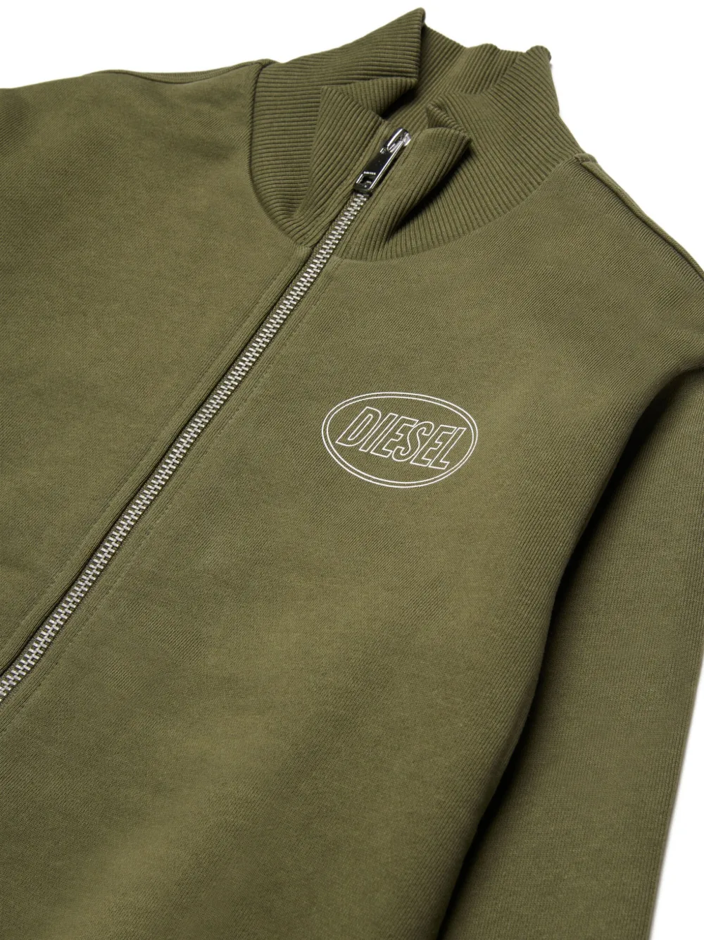 Толстовка на молнии с логотипом Diesel Kids, зеленый — фото 3