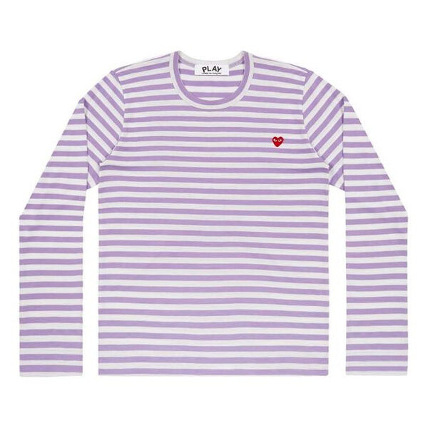 

Футболка striped mini logo long sleeves tee 'purple white' Comme Des Garcons Play, белый