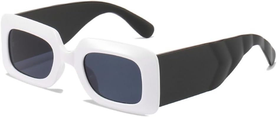 

Солнцезащитные очки LVTFCO в винтажном стиле для женщин и мужчин, с большой прямоугольной оправой, ретро-стиль, для вождения, защита от ультрафиолета UV400, White Black