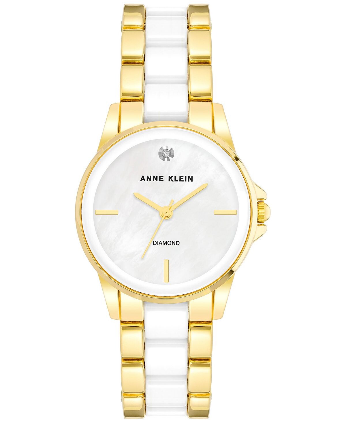 

Женские часы с керамическим и металлическим браслетом 30 мм Anne Klein, золотой