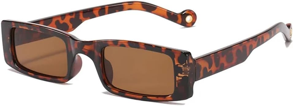 

Женские солнцезащитные очки в стиле ретро, ​​маленькие квадратные солнцезащитные очки, модные прямоугольные солнцезащитные очки с защитой от УФ-излучения generic, Leopard Tea