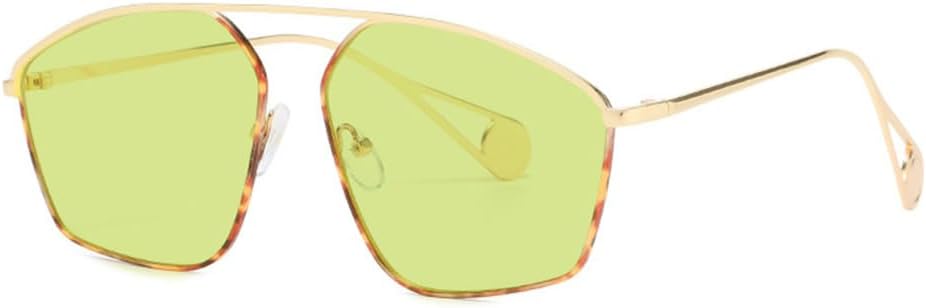 

Ретро-солнцезащитные очки неправильной формы из металла для женщин, прозрачные линзы цвета океана, мужские солнцезащитные очки синего и желтого цвета для защиты от УФ-излучения UV400 generic, Green