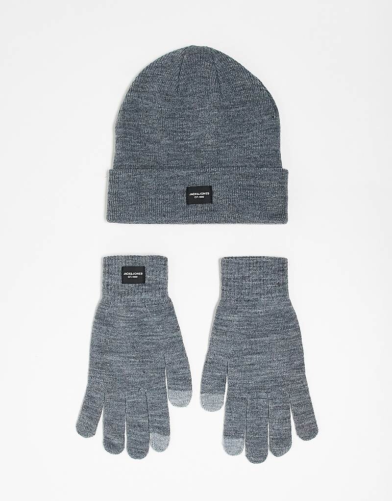 

Подарочный набор серых перчаток и шарфа Jack & Jones