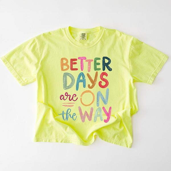 

Футболка Better days are on the way garment dyed Simply Sage Market, Зеленый, Футболка Better days are on the way garment dyed Simply Sage Market