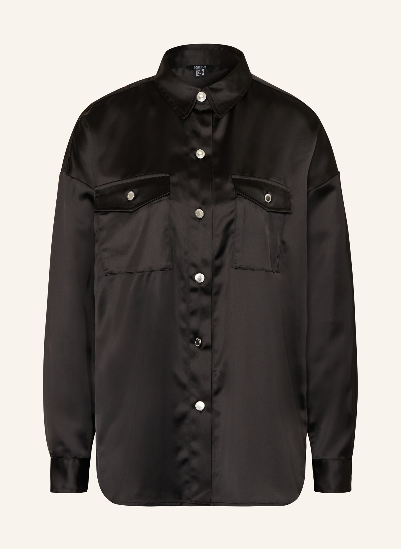 

Делла атласная блузка-рубашка Barbour International, черный