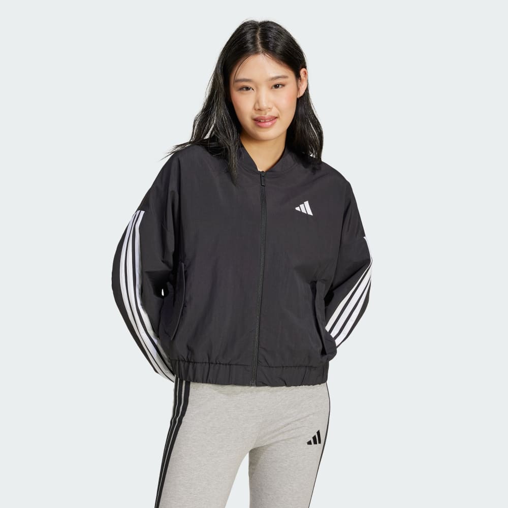 

Бомбер Adidas Essentials 3-Stripes Lifestyle Woven Bomber Jacket, черный/белый