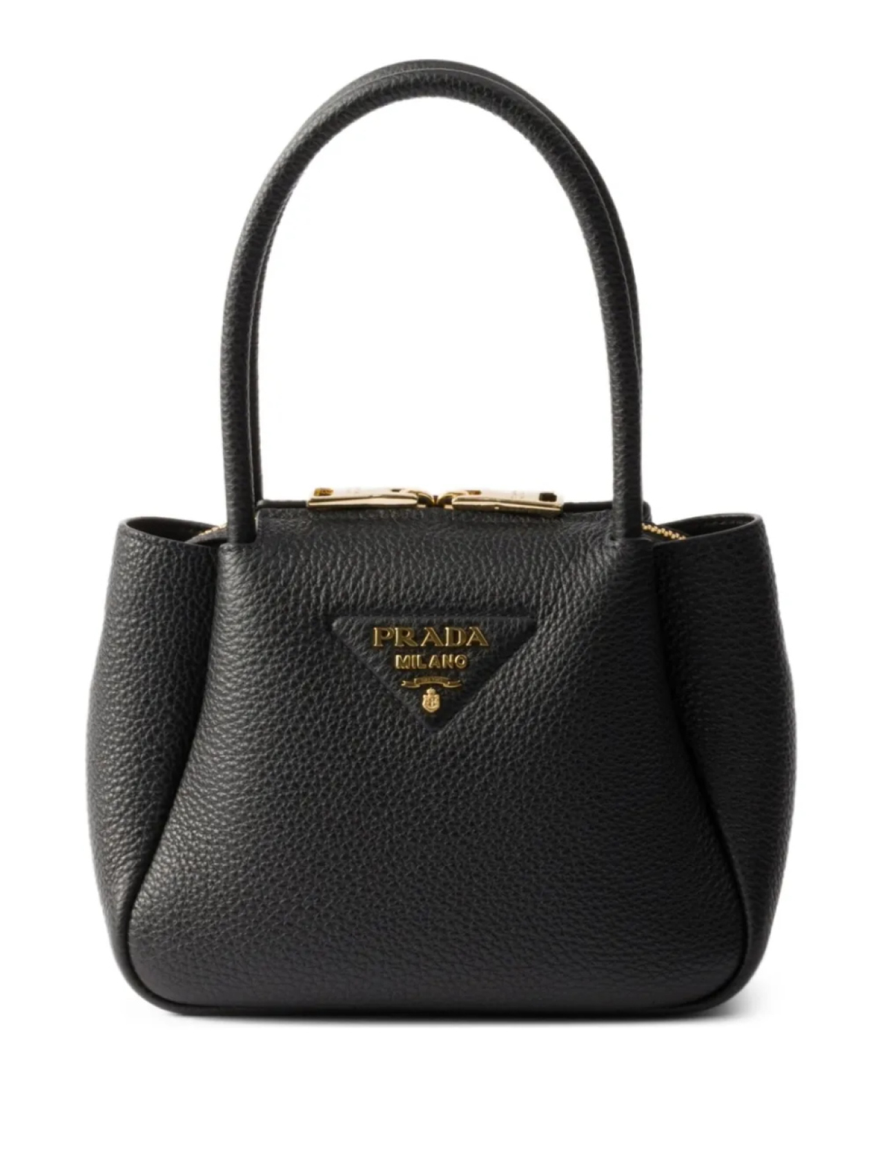 

Мини-сумка-тоут из кожи Prada, черный