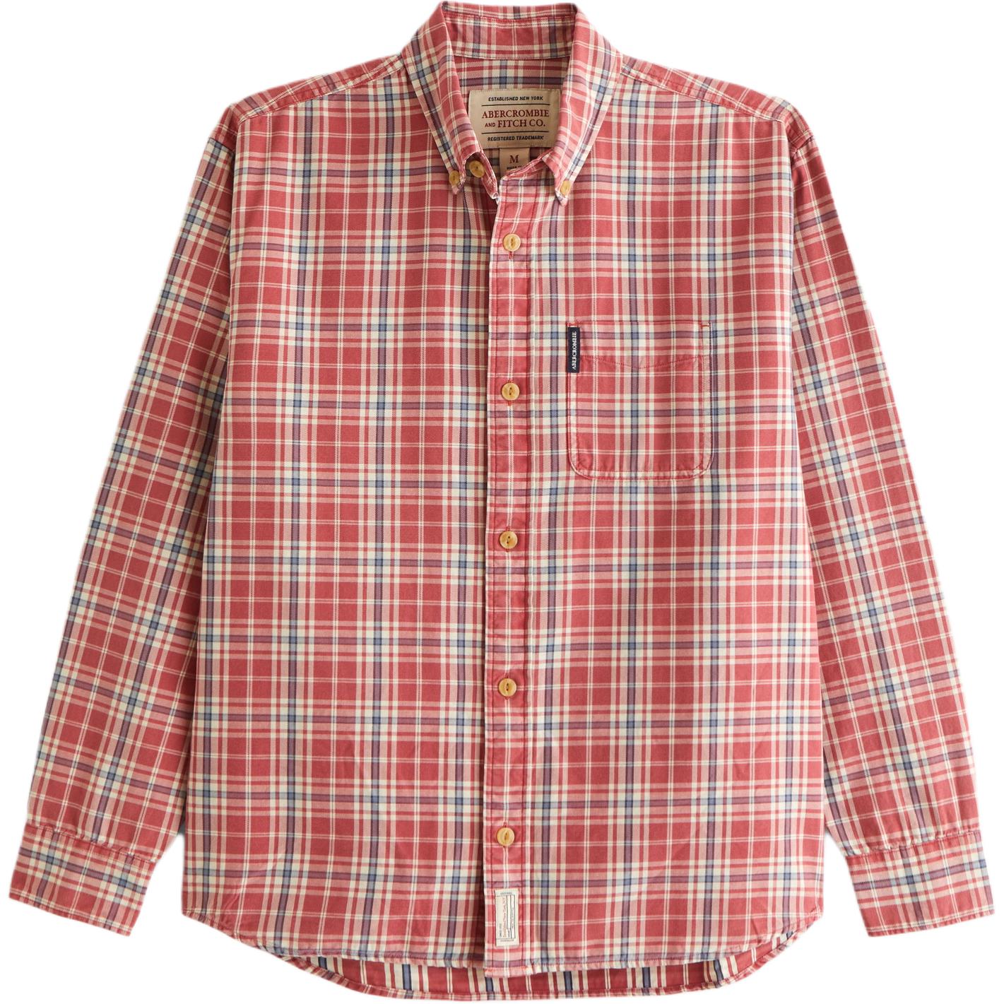 

Abercrombie＆Fitch Рубашка мужская красная в клетку Moderate