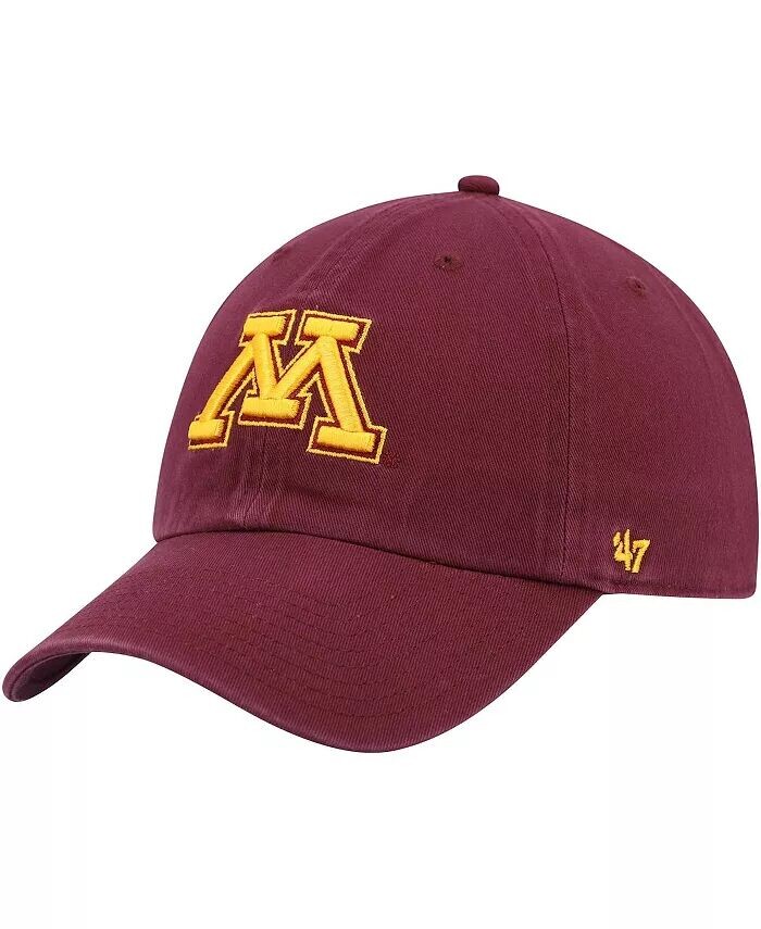

Мужская регулируемая кепка темно-бордового цвета Minnesota Golden Gophers '47 с надписью Clean Up '47 Brand