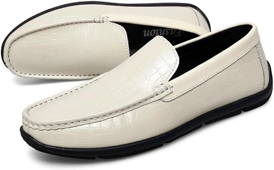 Лоферы кожаные Loafers Elegant Wedding Party Casual Dress Shoes, бежевый DHFIRUFSHLO — фото 2