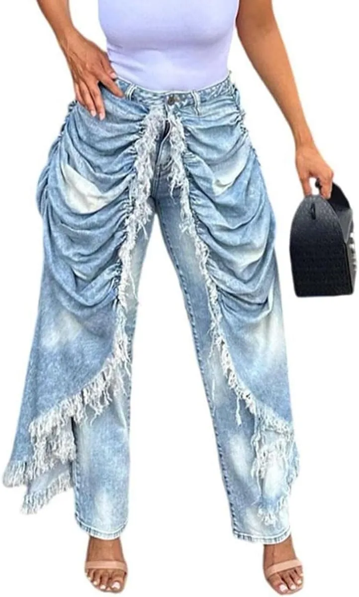 

Женские джинсы с высокой талией в винтажном стиле, мешковатые с широкими штанинами Gugujing