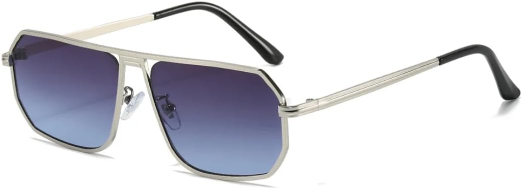 

Классические солнцезащитные очки в крупной оправе для женщин и мужчин, роскошные дизайнерские винтажные металлические солнцезащитные очки, популярные очки в стиле стимпанк, защита от УФ-излучения UV400 SZVVBKK, Silver Gray Blue