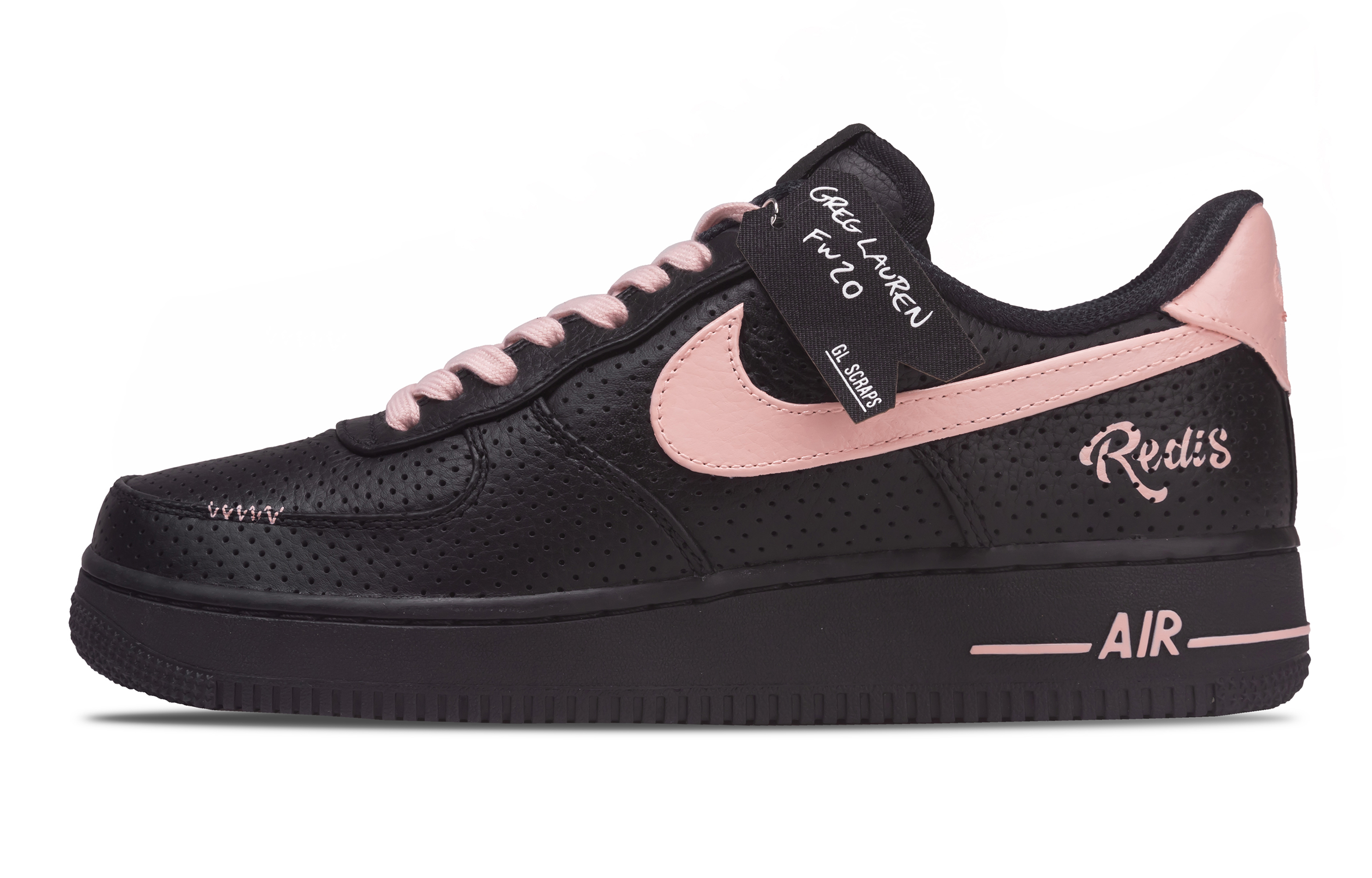 

Nike Кроссовки для скейтбординга Air Force 1 Lost Garden Abrasion Resistant Low top Unisex черные розовые