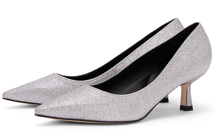 Туфли на высоком каблуке женские серебристо-белые Charles&Keith — фото 2