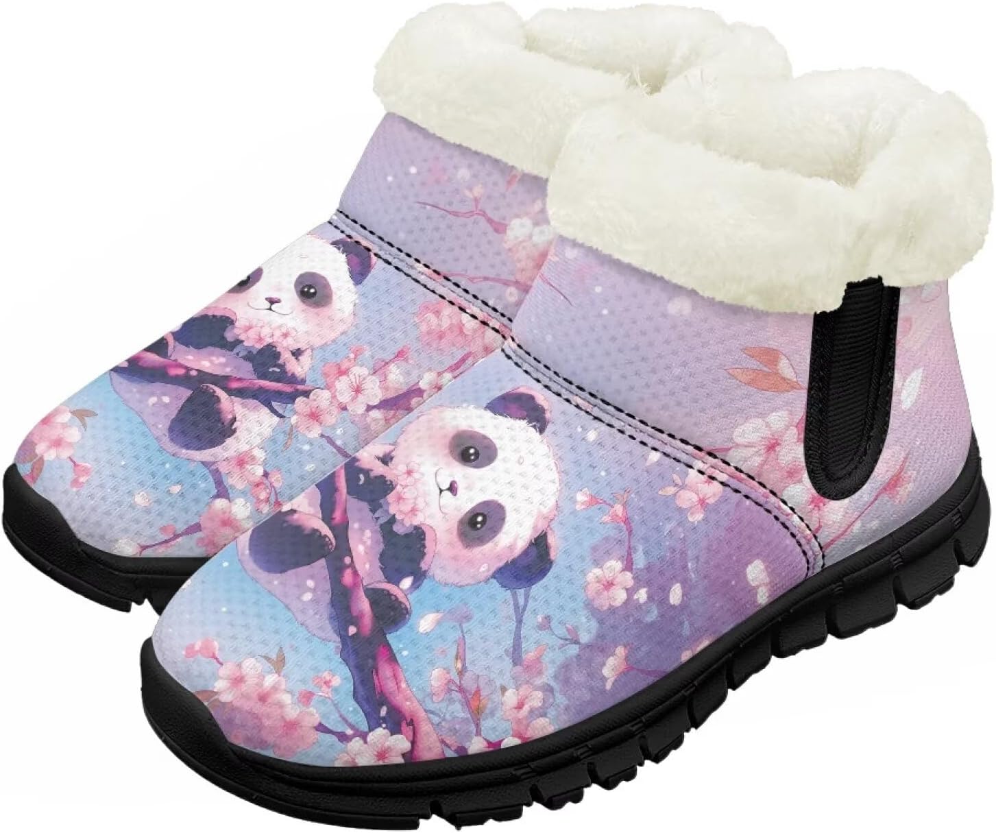 

Девочки Мальчики Зимние Сапоги Сноубутсы для Малышей Теплая Обувь с Меховой Подкладкой Модные Ботильоны Нескользящая Обувь Chririnla, Cherry Blossom Panda