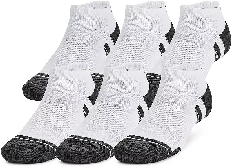

Низкие носки унисекс UA Performance Tech Under Armour, 6 шт, белый/серый