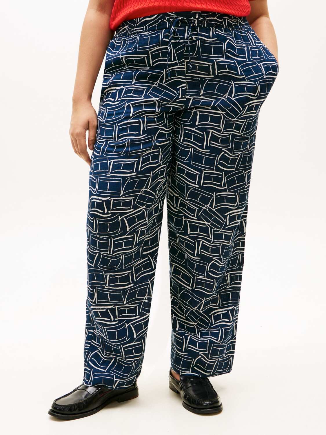 Tommy Hilfiger Curve Широкие брюки в темно-синем цвете — фото 3