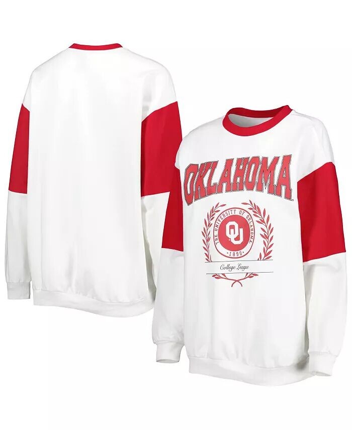 

Женский белый пуловер-свитшот Oklahoma Early It's A Vibe Dolman Gameday Couture