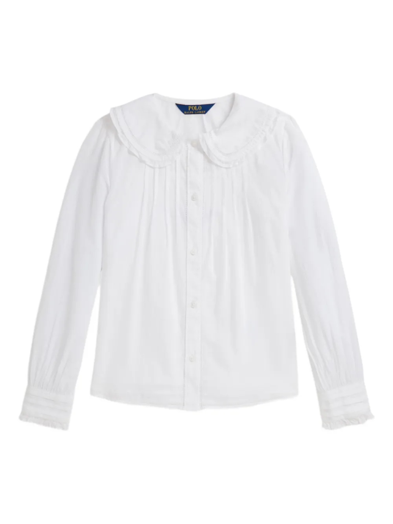 

POLO RALPH LAUREN KIDS блузка с объемным воротником, белый