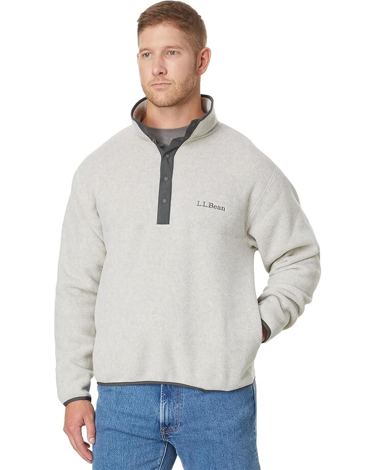 

Флис Unisex L.L.Bean Bean's Classic Snap Fleece II Pullover Adults, цвет Clay Heather