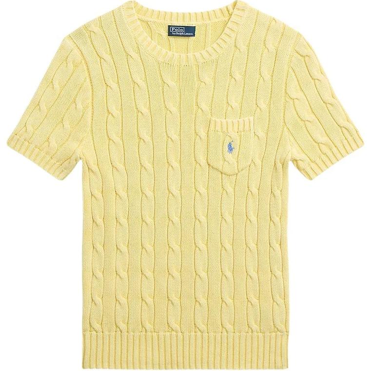 Polo Ralph Lauren Logo Embroidered Cable Knit Crewneck Top — фото 3