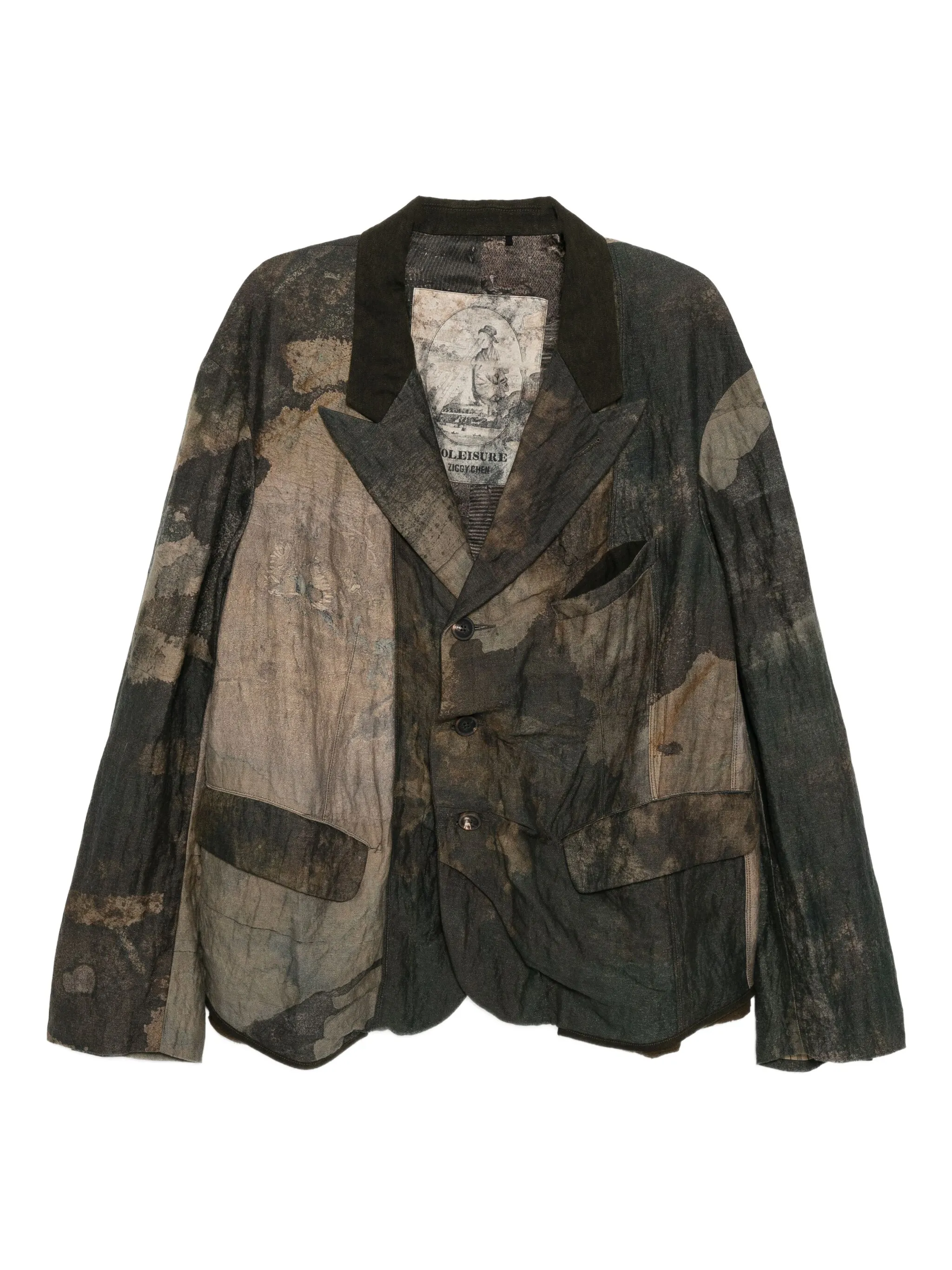 

Пиджак с принтом Ziggy Chen, серый