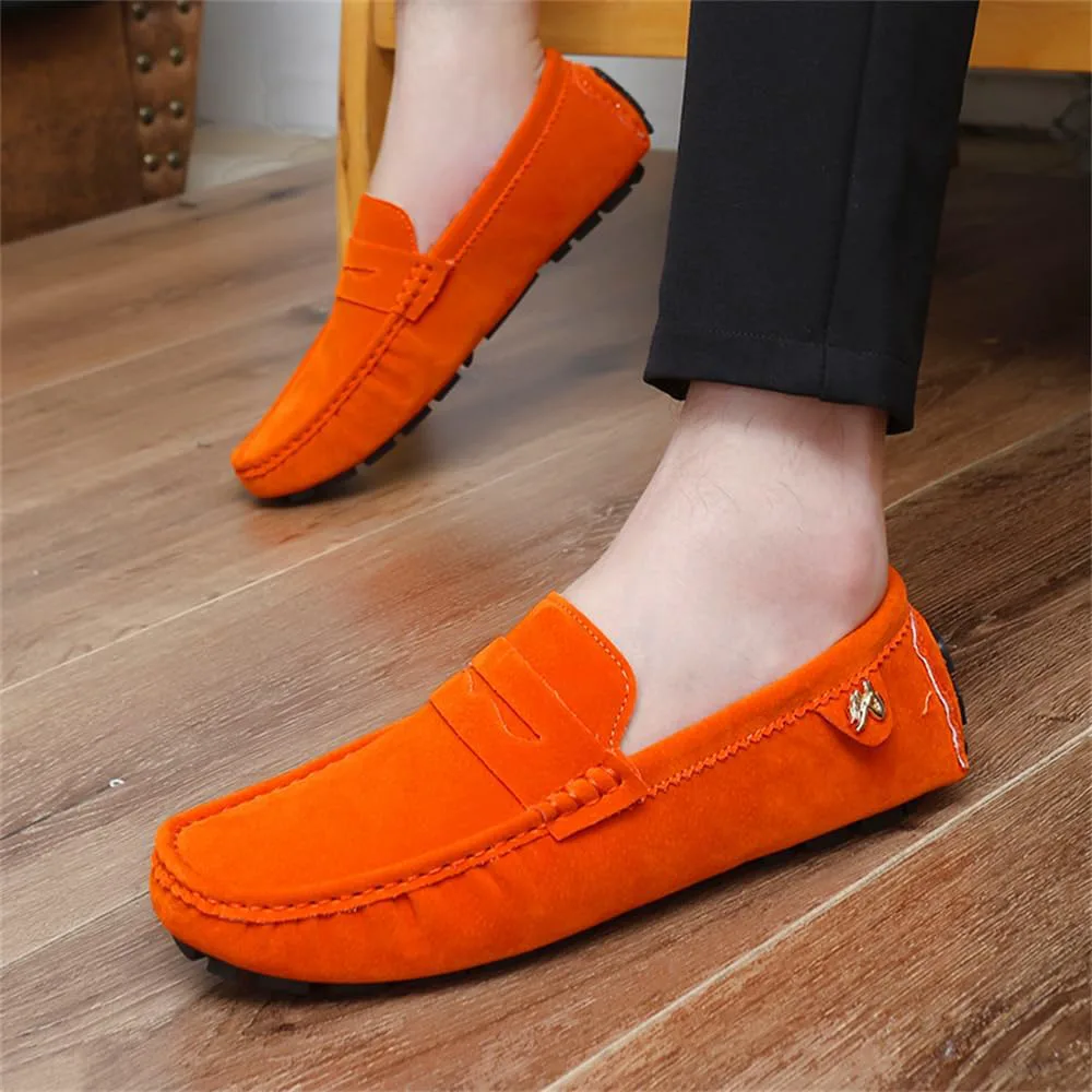 Модные мужские мокасины Penny Loafers, обувь для вождения, слипоны, лодочные туфли Abborora, оранжевый — фото 4