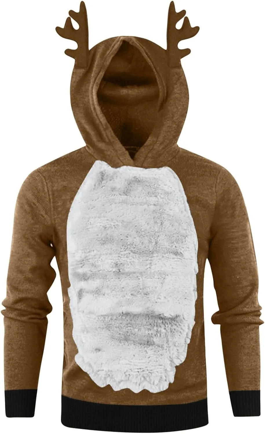 Толстовка с капюшоном для мужчин, Fleece, зимняя, с оленями — фото 4