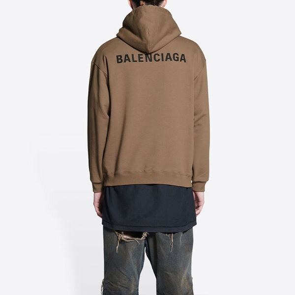 Толстовка back logo hoodie regular fit 'brown' Balenciaga, коричневый — фото 4
