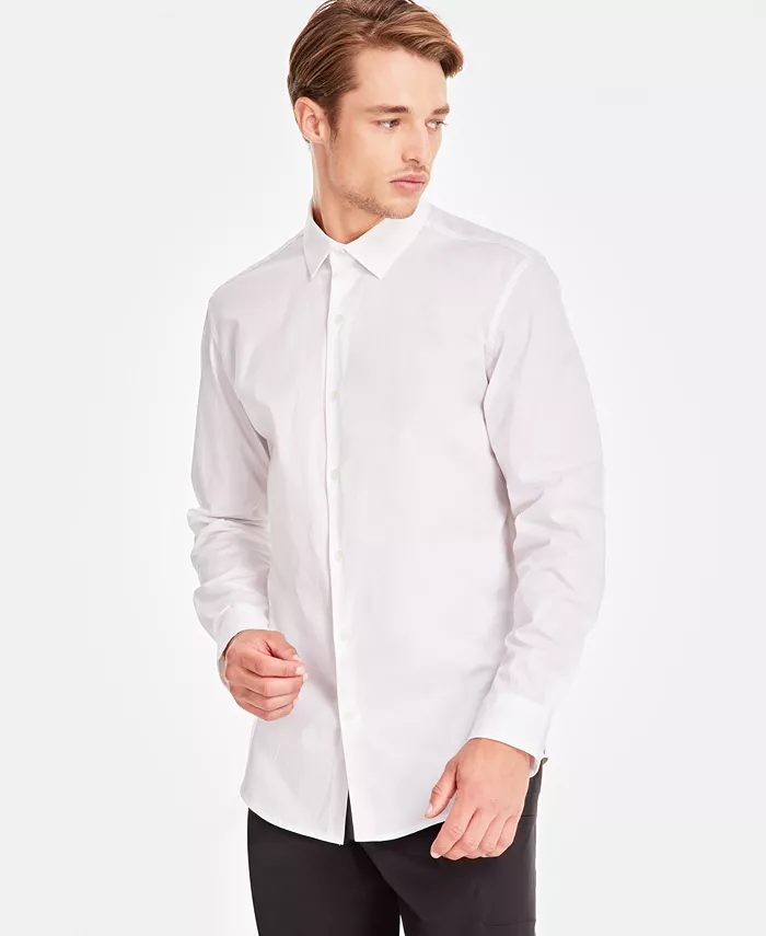 

Мужская классическая рубашка Modern Classic-Fit Stretch Solid Button-Down Alfani, белый