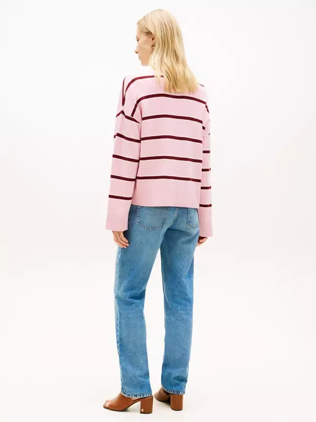 Джемпер с полосатым логотипом, светло-розовый/реф Tommy Hilfiger — фото 3