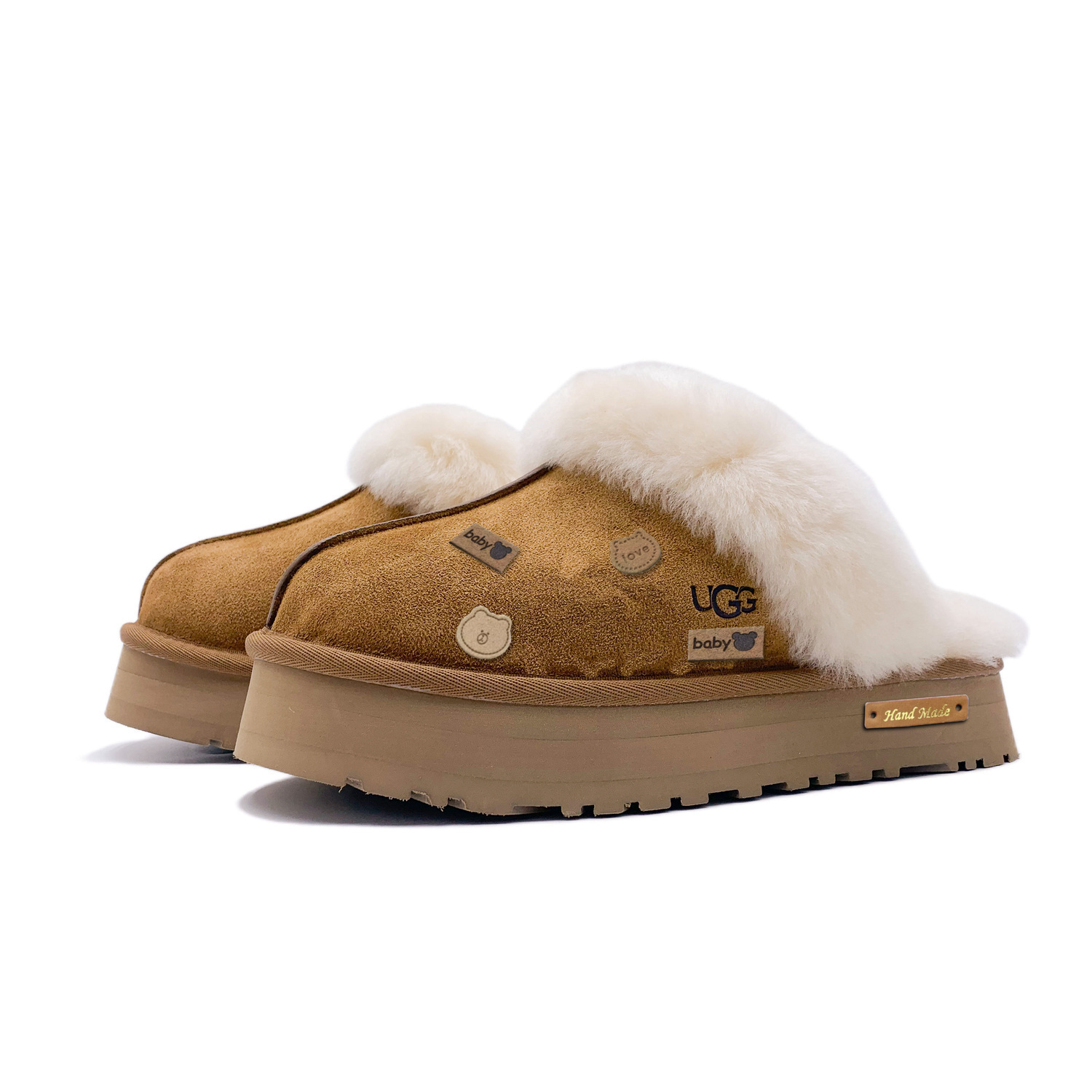 UGG Женские противоскользящие тапочки с закрытым носком каштаново-коричневые, цвет Chestnut Brown (,) — фото 3