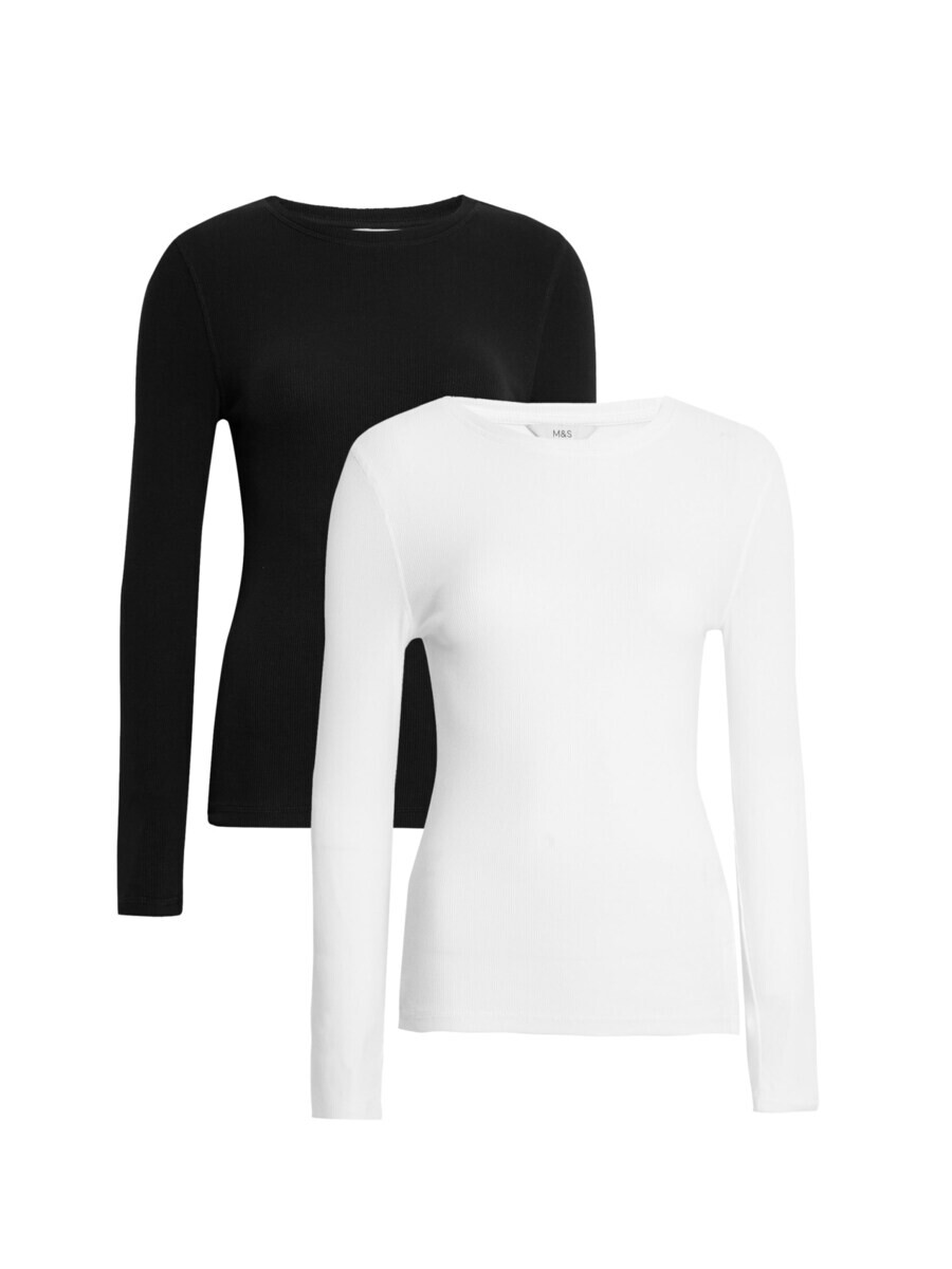 

Лонгслив Marks & Spencer Shirt, черный/белый