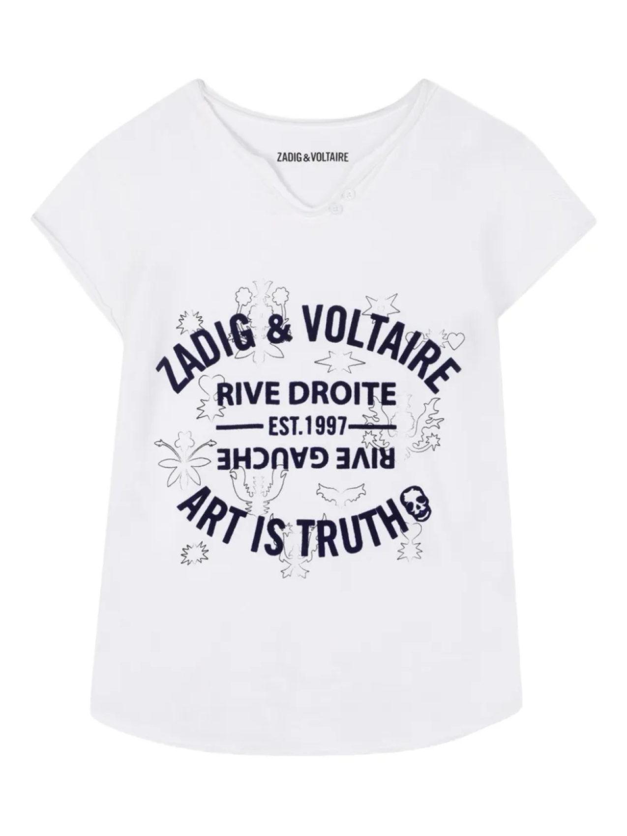 

Zadig & Voltaire Kids футболка с графичным принтом, белый