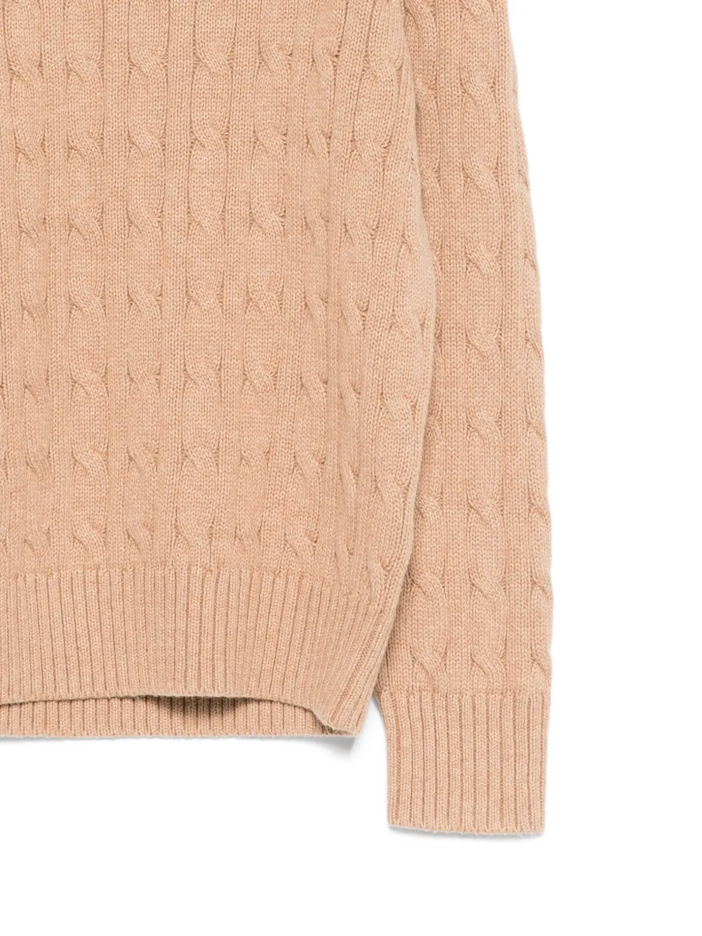 Свитер с объемной вязкой Polo Ralph Lauren Kids, бежевый — фото 3
