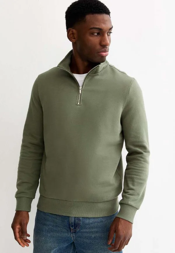

Обычная толстовка на молнии до середины груди New Look, Khaki, Хаки, Обычная толстовка на молнии до середины груди New Look, Khaki