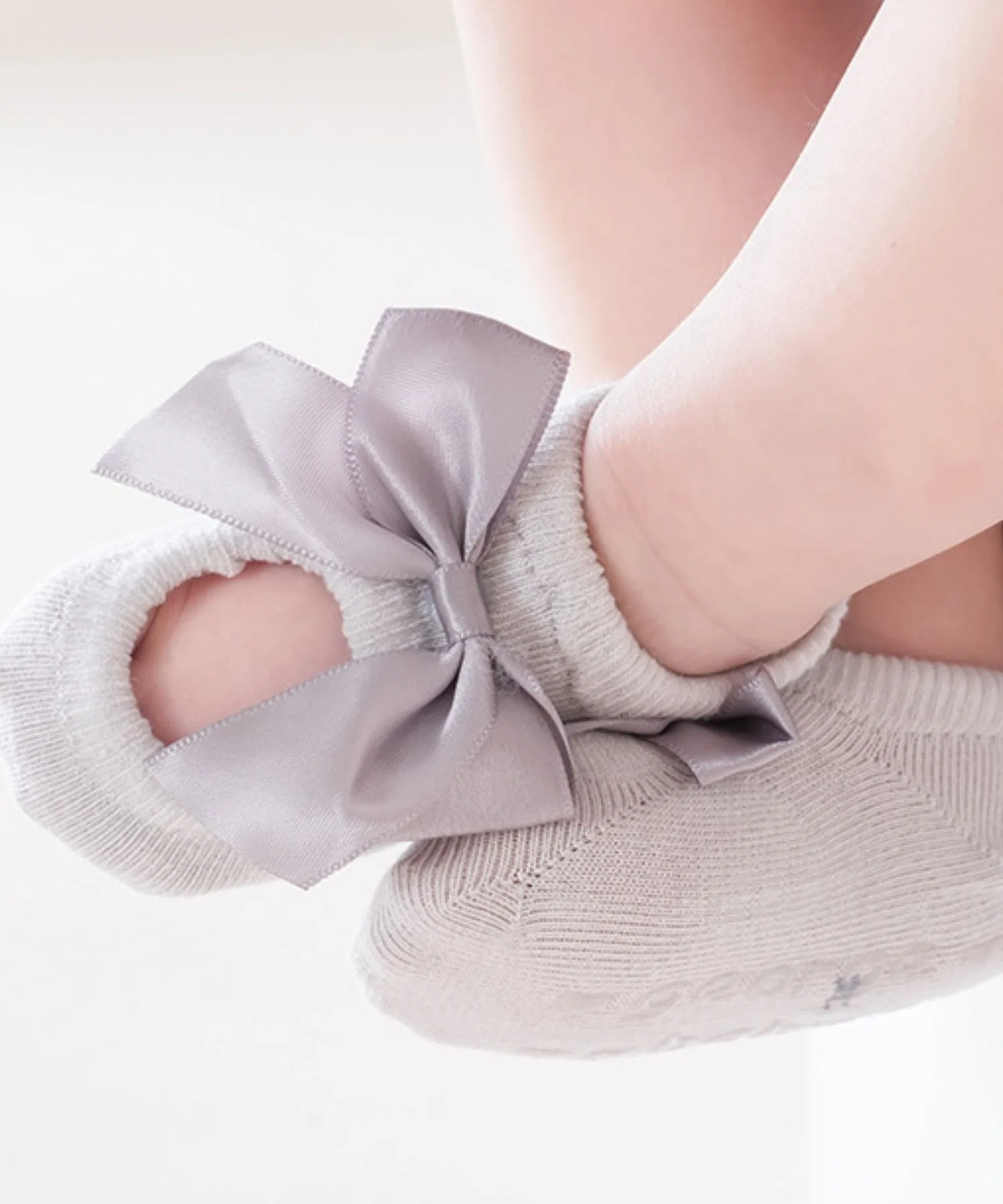 Детские носки для малышей с бантом SweetMommy серые