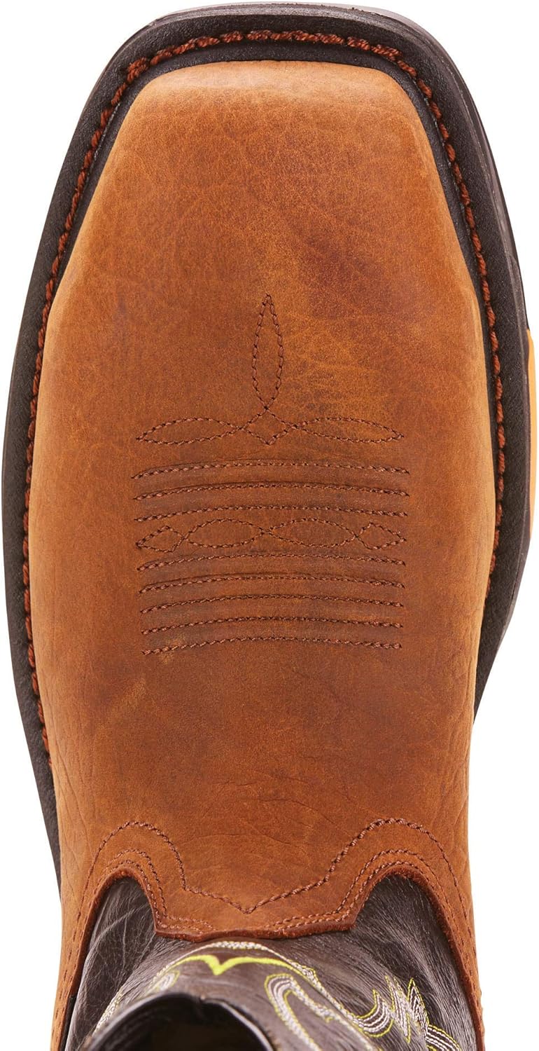 Мужские ботинки Ariat Workhog Xt с широким квадратным носком и углеродным защитным носком, Tumbled Bark/Dark Forest — фото 4