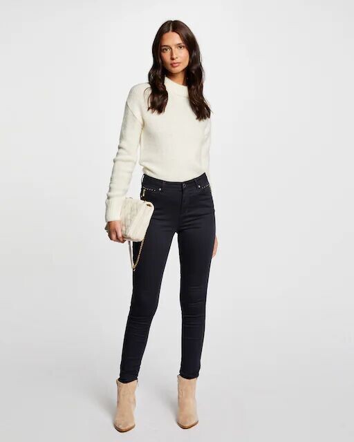 

Женские узкие брюки из гладкого атласа Morgan, темно-синий