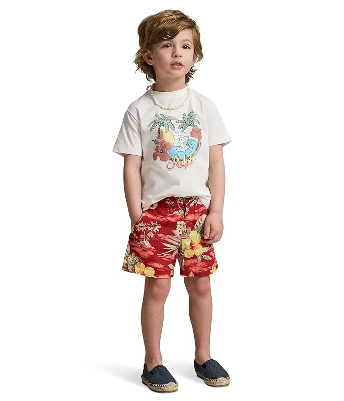 Футболка хлопковая с принтом Cotton Jersey Graphic Tee Polo Ralph Lauren Kids, Light Navy — фото 3