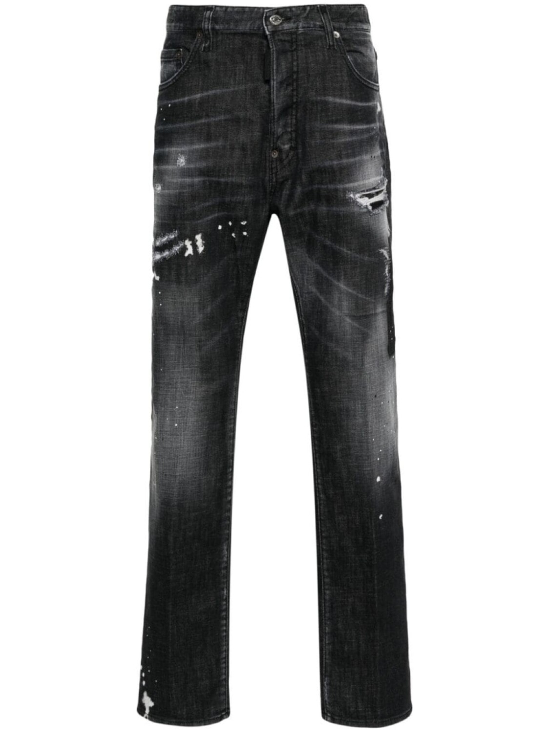 

Dsquared2 прямые джинсы с эффектом потертости, черный