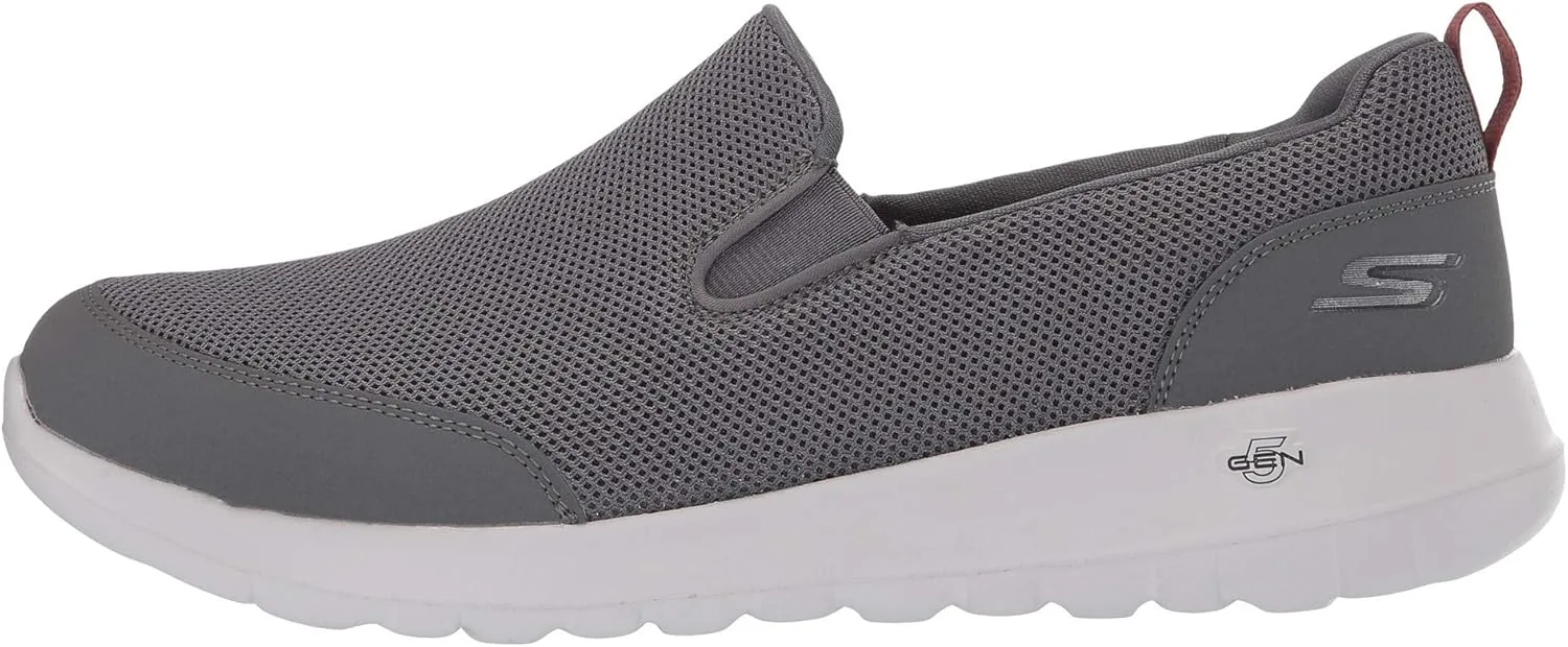 Мужские кроссовки Skechers Go Walk Max Clinched-Athletic Mesh Double Gore Slip On Shoe для ходьбы, серый/бордовый