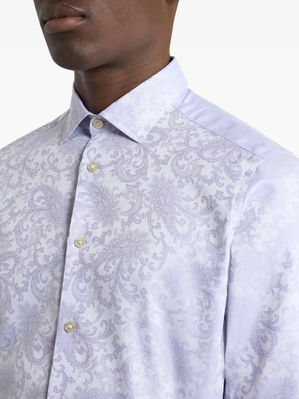 Жаккардовая рубашка с узором пейсли ETRO, фиолетовый — фото 4