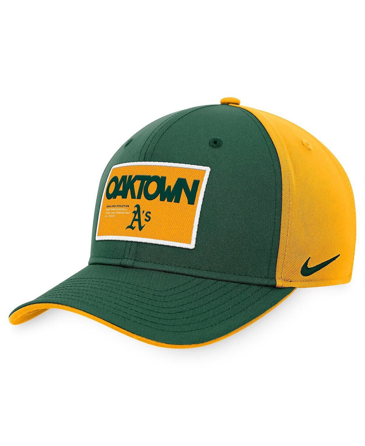 

Мужская зелено-золотая кепка Oakland Athletics Classic99 с цветными блоками Performance Snapback Nike
