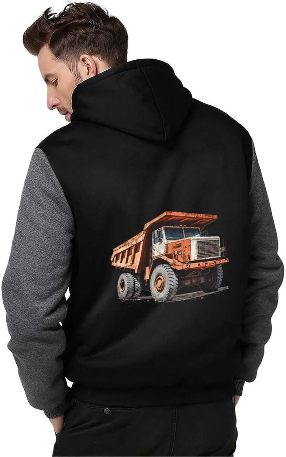 Толстовка на молнии Vintage Dump Truck, серый
