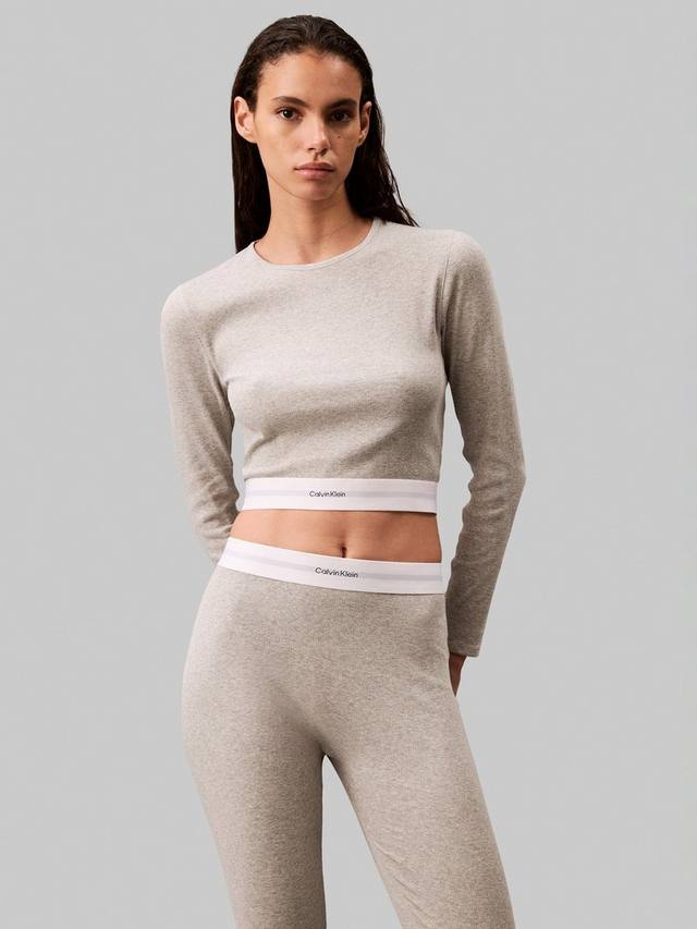 

Укороченный топ для отдыха с круглым вырезом Calvin Klein, цвет Grey Heather
