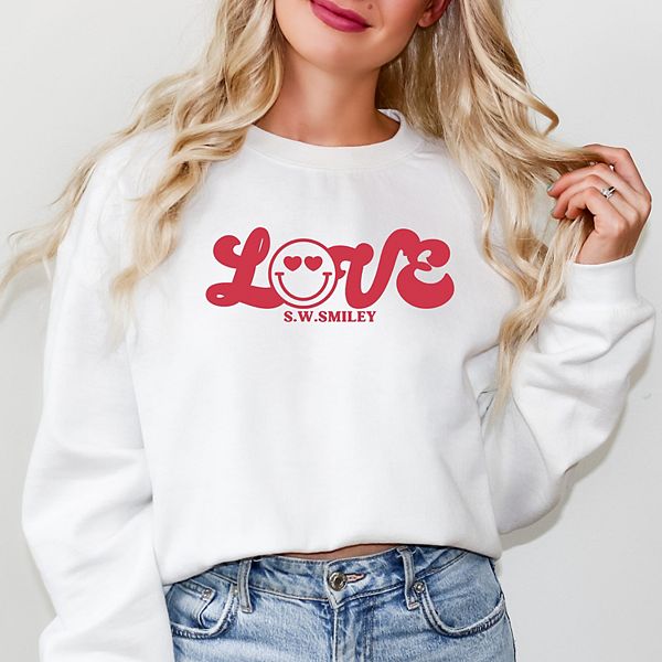 

SWSmiley love cursive - женский графический свитшот Simply Sage Market, White, Белый, SWSmiley love cursive - женский графический свитшот Simply Sage Market, White