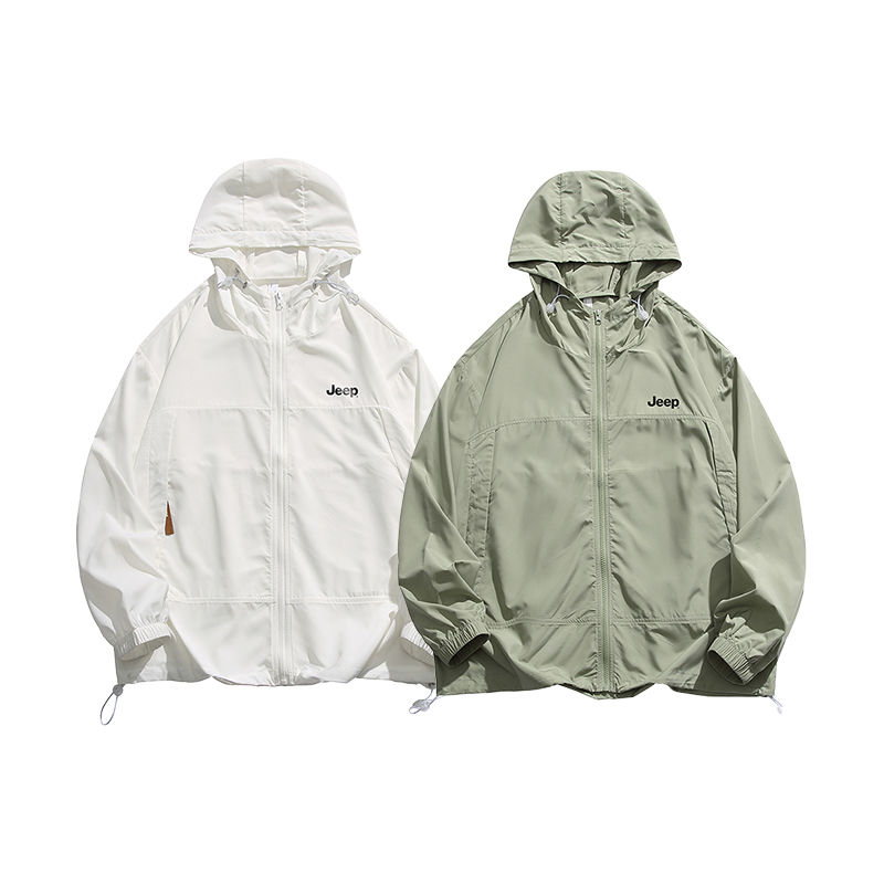 

Jeep Сверхлегкая дышащая быстросохнущая одежда с защитой от ультрафиолета для активного отдыха унисекс, Porcelain White+Matcha Green (2 Pack)