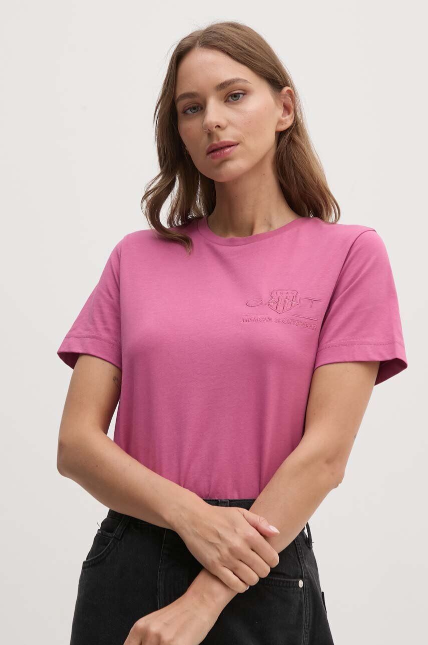 

Футболка Gant из хлопка, розовый