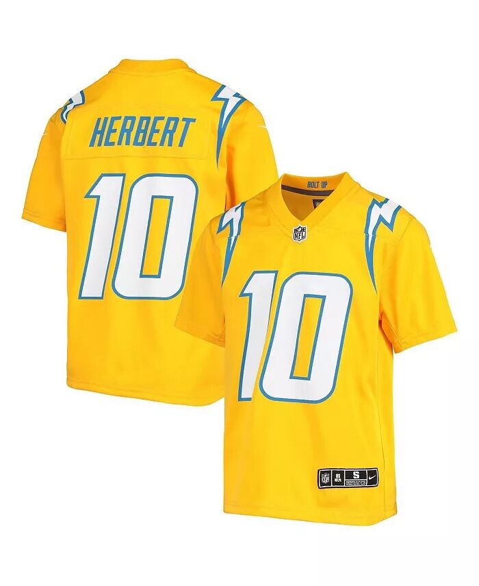 Джерси Big Boys Justin Herbert Gold Los Angeles Chargers Inverted Team Game Nike — фото 2